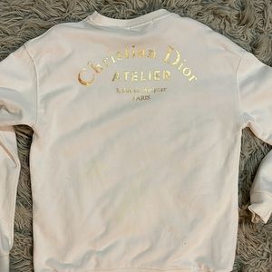 Dior white pullover sweatshirt